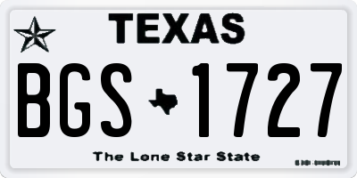 TX license plate BGS1727