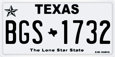 TX license plate BGS1732