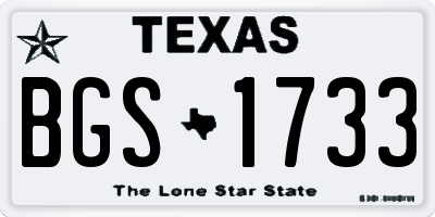 TX license plate BGS1733