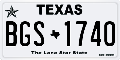 TX license plate BGS1740