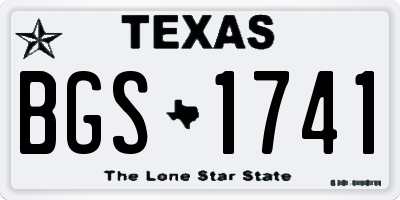 TX license plate BGS1741