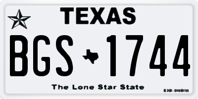 TX license plate BGS1744
