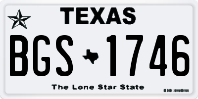 TX license plate BGS1746