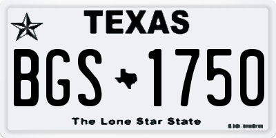 TX license plate BGS1750
