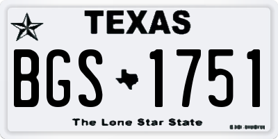TX license plate BGS1751