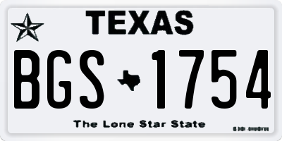 TX license plate BGS1754