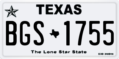 TX license plate BGS1755