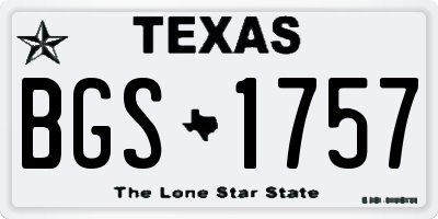TX license plate BGS1757