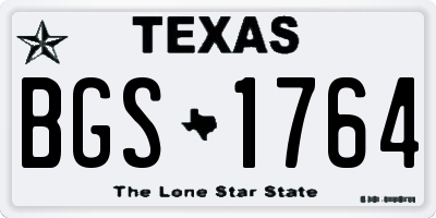 TX license plate BGS1764