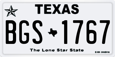 TX license plate BGS1767