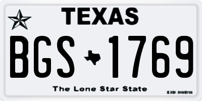 TX license plate BGS1769