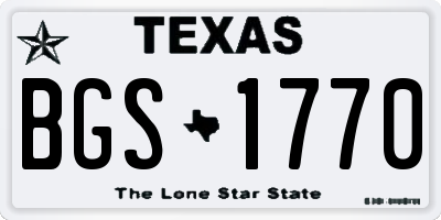 TX license plate BGS1770