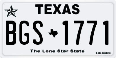 TX license plate BGS1771