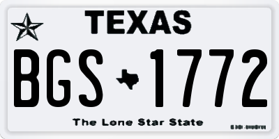 TX license plate BGS1772