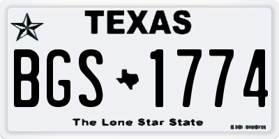 TX license plate BGS1774