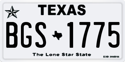 TX license plate BGS1775