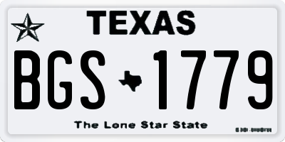 TX license plate BGS1779