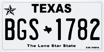TX license plate BGS1782