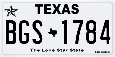 TX license plate BGS1784