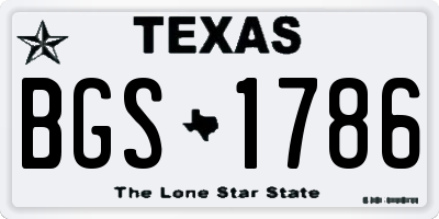TX license plate BGS1786