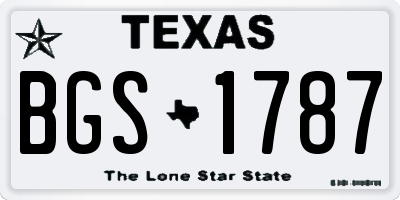 TX license plate BGS1787