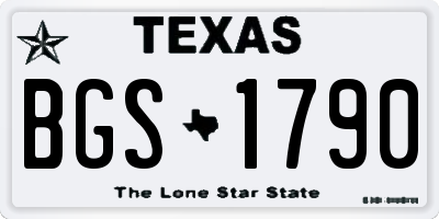 TX license plate BGS1790