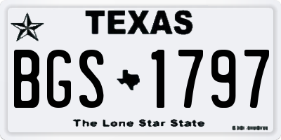 TX license plate BGS1797
