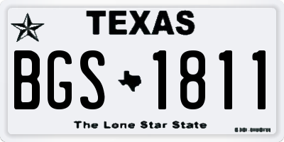 TX license plate BGS1811