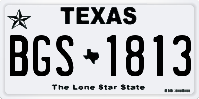 TX license plate BGS1813