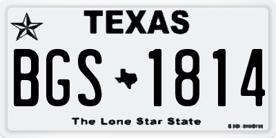 TX license plate BGS1814