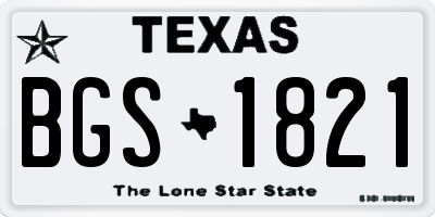 TX license plate BGS1821