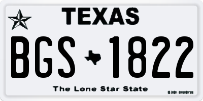 TX license plate BGS1822