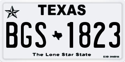 TX license plate BGS1823