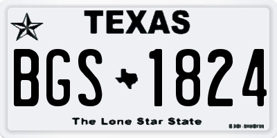 TX license plate BGS1824