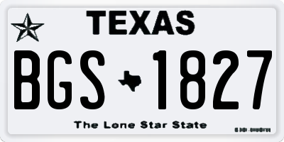 TX license plate BGS1827