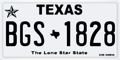 TX license plate BGS1828