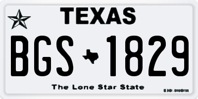 TX license plate BGS1829