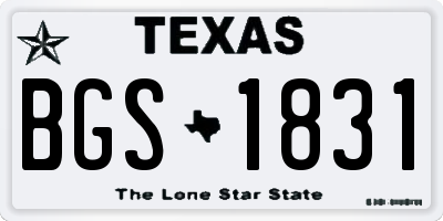 TX license plate BGS1831