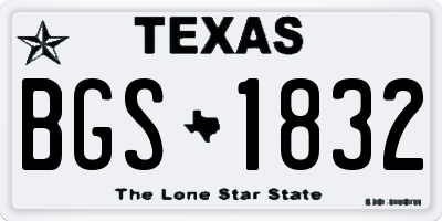 TX license plate BGS1832