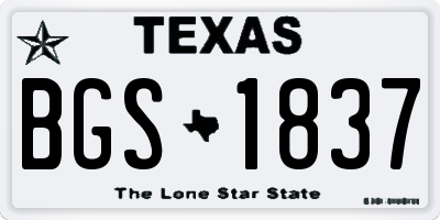 TX license plate BGS1837