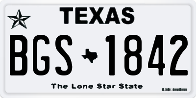 TX license plate BGS1842