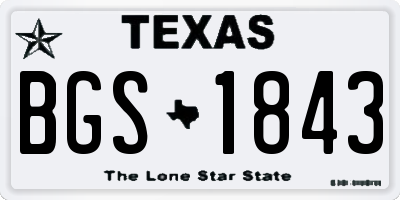 TX license plate BGS1843