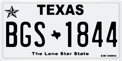 TX license plate BGS1844