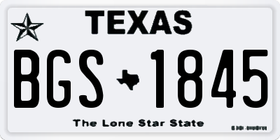 TX license plate BGS1845