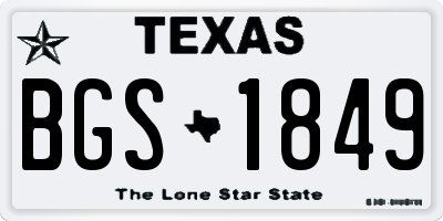 TX license plate BGS1849