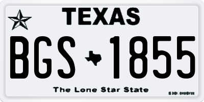 TX license plate BGS1855