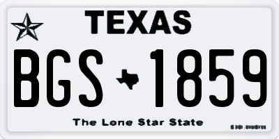 TX license plate BGS1859