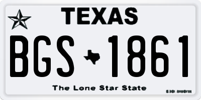 TX license plate BGS1861
