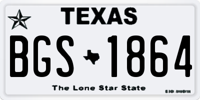 TX license plate BGS1864