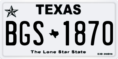 TX license plate BGS1870